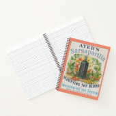 Ayer's Sarsaparillaのヴィンテージ広告。 ノートブック (内部)