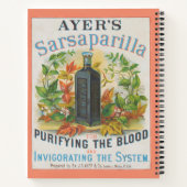 Ayer's Sarsaparillaのヴィンテージ広告。 ノートブック (裏面)