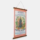Ayer's Sarsaparillaのヴィンテージ広告。 吊り下げ型タペストリー (傾斜あり)