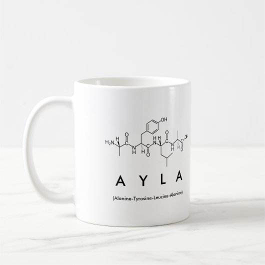 Aylaペプチド名mug コーヒーマグカップ (左)