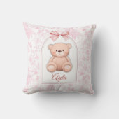 Ayla | Custom Pink Teddy Bear Nursery Design  クッション (正面)