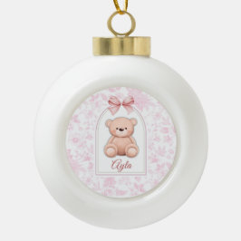 Ayla | Custom Pink Teddy Bear Nursery Design  セラミックボールオーナメント