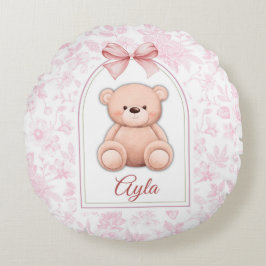 Ayla | Custom Pink Teddy Bear Nursery Design  ラウンドクッション