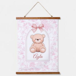 Ayla | Custom Pink Teddy Bear Nursery Design  吊り下げ型タペストリー