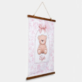 Ayla | Custom Pink Teddy Bear Nursery Design  吊り下げ型タペストリー (傾斜あり)