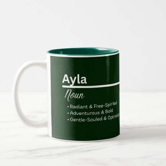 Ayla Personalized Name Coffee Mug ツートーンマグカップ (左)