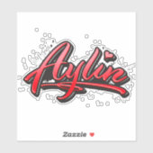 Aylin red Heart Graffiti Aufkleber Sticker シール (シート)