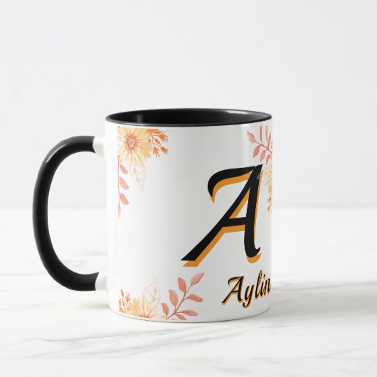 Ayline name – Elegant Letter A Coffee Cup マグカップ (左)