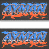 Ayman Vorname Name Graffiti Aufkleber Sticker シール (正面)
