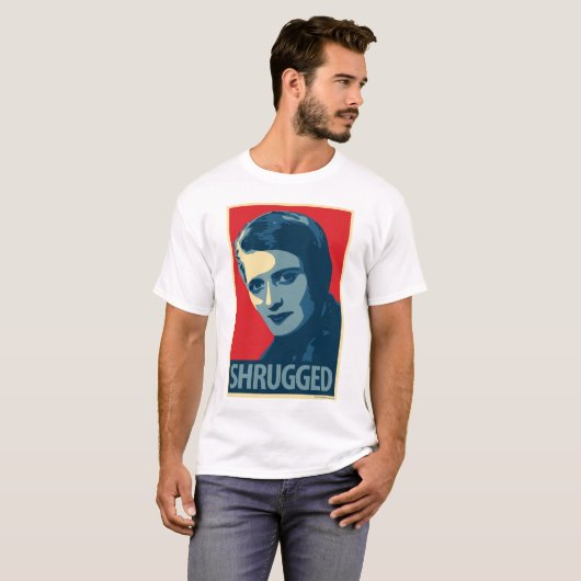 Aynのランド: すくめられる(オバマポスターパロディのTシャツ) Tシャツ (正面フル)