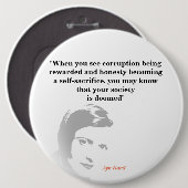 Ayn Rand引用文オンザルーズソサエティ 缶バッジ (正面&裏面)