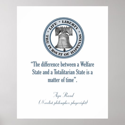 Ayn Rand引用文（全体主義） ポスター (正面)