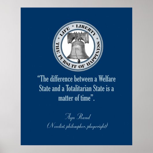 Ayn Rand引用文(全体主義) ポスター (正面)