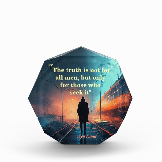 Ayn Rand引用文On The Truth (John Galt Image) フォトブロック (正面)