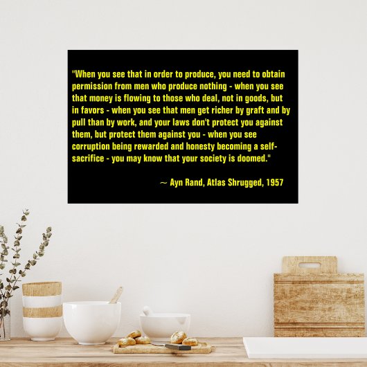 Ayn Rand、Atlas Shruged ポスター (キッチン)