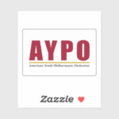 AYPO赤ロゴ白い背景ステッカー シール (シート)