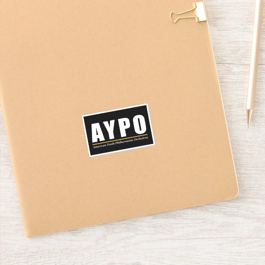 AYPO White Logo Black Background Sticker シール (ノートブック)