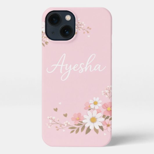 Aysha Name Pink Phone Case | Custom Muslim Girl Ae iPhoneケース (裏面)