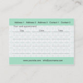 Ayurveda -ビジネスカード/スケジュールカード 予約カード (裏面)