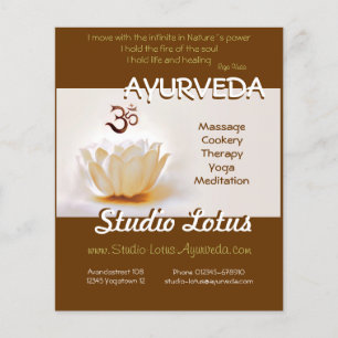 Ayurveda Yoga公共フライヤーロータスとOm チラシ