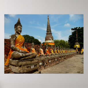 AyutthayaのBuddhas ポスター
