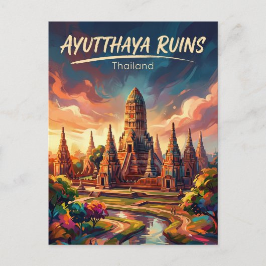 Ayutthaya Historical Park Thailand ポストカード (正面)