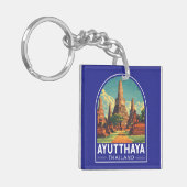 Ayutthaya Thailand Travel Art Emblem キーホルダー (正面左)