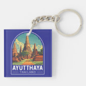 Ayutthaya Thailand Travel Art Emblem キーホルダー (裏面)