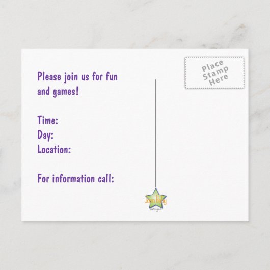 Ayyam私Haパーティの招待状の郵便はがき インビテーションポストカード (裏面)