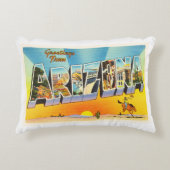 AZ古いヴィンテージ旅行記念品アリゾナ州 アクセントクッション (正面)