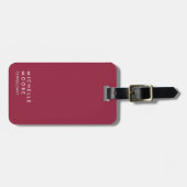 AZ深紅色レッドクリエイティブシンプルプレーントレンディー ラゲッジタグ (正面横)
