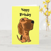 AZ-おもしろいなブラッドハウンドのバースデー・カード カード (黄色い花)