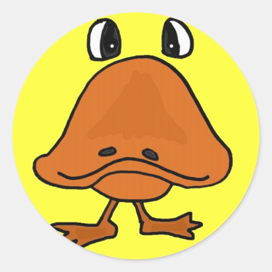 AZ – アヒルのビル漫画のシール ラウンドシール (正面)