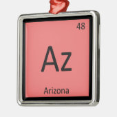 Az -アリゾナの州化学周期表の記号 メタルオーナメント (左)
