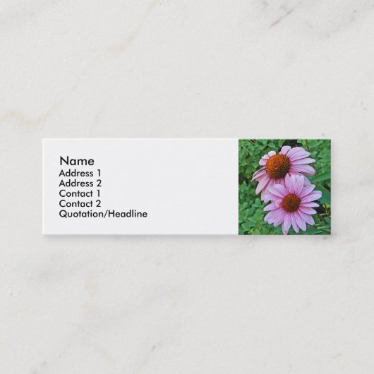 AZ-ピンクのConeflowerの花の名刺 スキニー名刺 (正面)