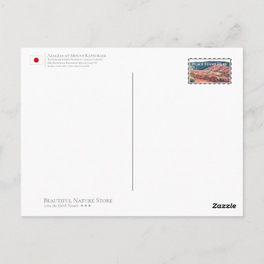 Azaleas at Mount Katsuragi ポストカード (裏面)