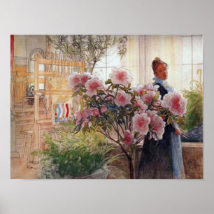 Azaleas by Carl Larsson ポスター