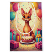 Azawakh Birthday Celebration ミディアムペーパーバッグ (正面)