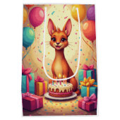 Azawakh Birthday Celebration ミディアムペーパーバッグ (裏面)