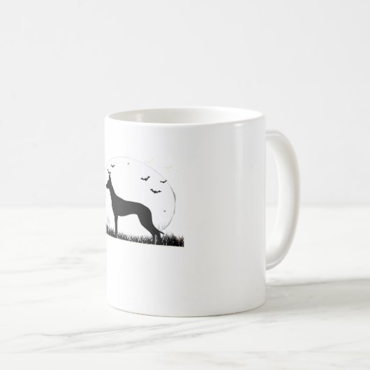 Azawakh Dog – ハロウィンムーンシルエットクラシックT- コーヒーマグカップ (正面右)