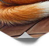 Azawakh Sitting by Fireplace with Christmas Lights ポスター (角)