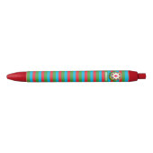 Azerbaijan Flag Cute Patriotic Black Ink Pen 黒ボールペン (正面)