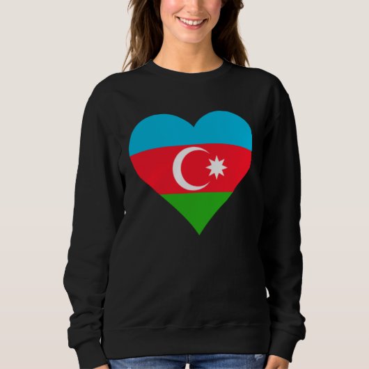 Azerbaijan Flag Heart Azerbaijan  Love Azerbaijan スウェットシャツ (正面)