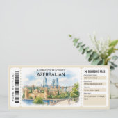 Azerbaijan Trip Boarding Pass Ticket 招待状 (スタンド正面)
