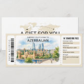 Azerbaijan Trip Boarding Pass Ticket 招待状 (正面/裏面)