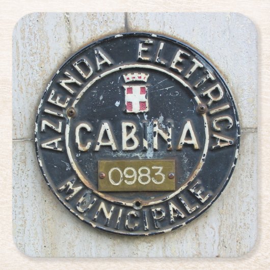 Azienda Electrica Cabina – ミラノ，イタリア スクエアペーパーコースター (正面)