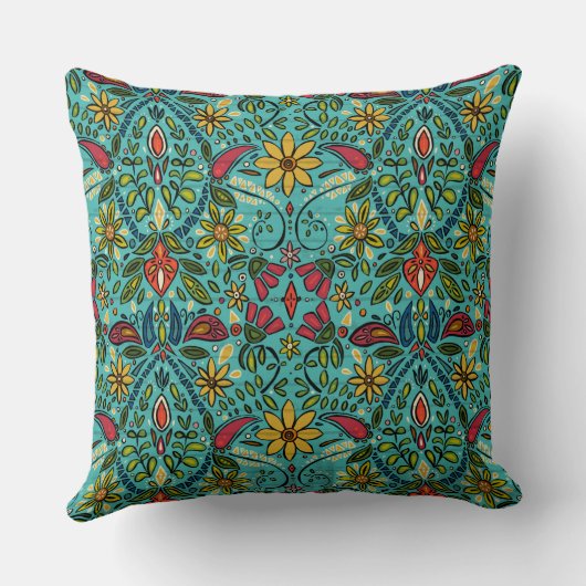 azizaのターコイズ クッション (裏面)