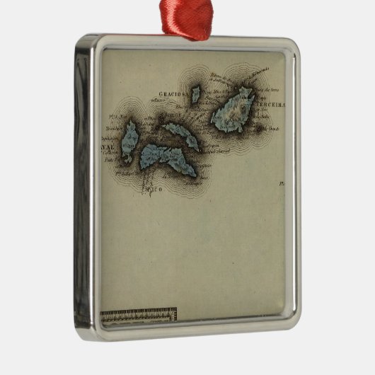 Azoreの島の地図書の地図 メタルオーナメント (右)