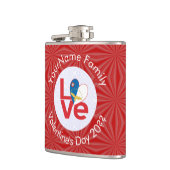 Azorean LOVE Hearth Flag Valentine Personalized  フラスク (左)