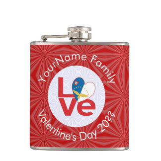 Azorean LOVE Hearth Flag Valentine Personalized  フラスク